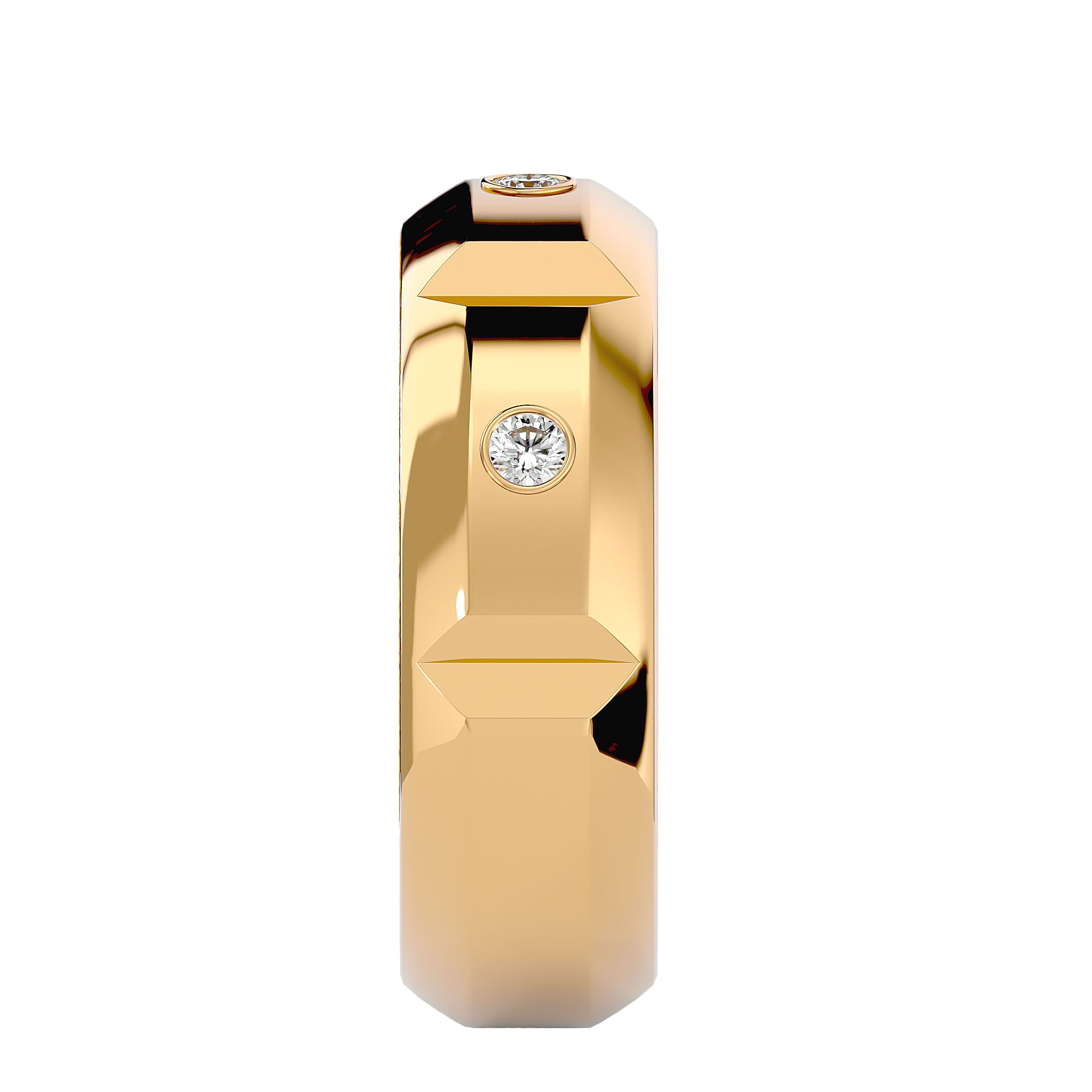 Caledonia Diamond Mens Studded Ring
