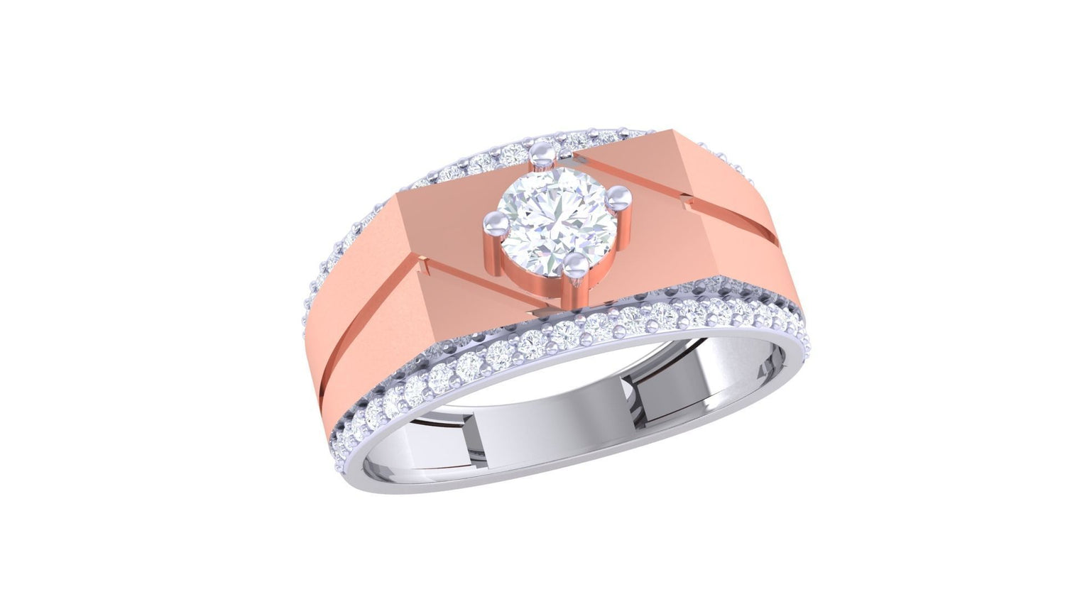 Ignatius Solitaire Mens Ring