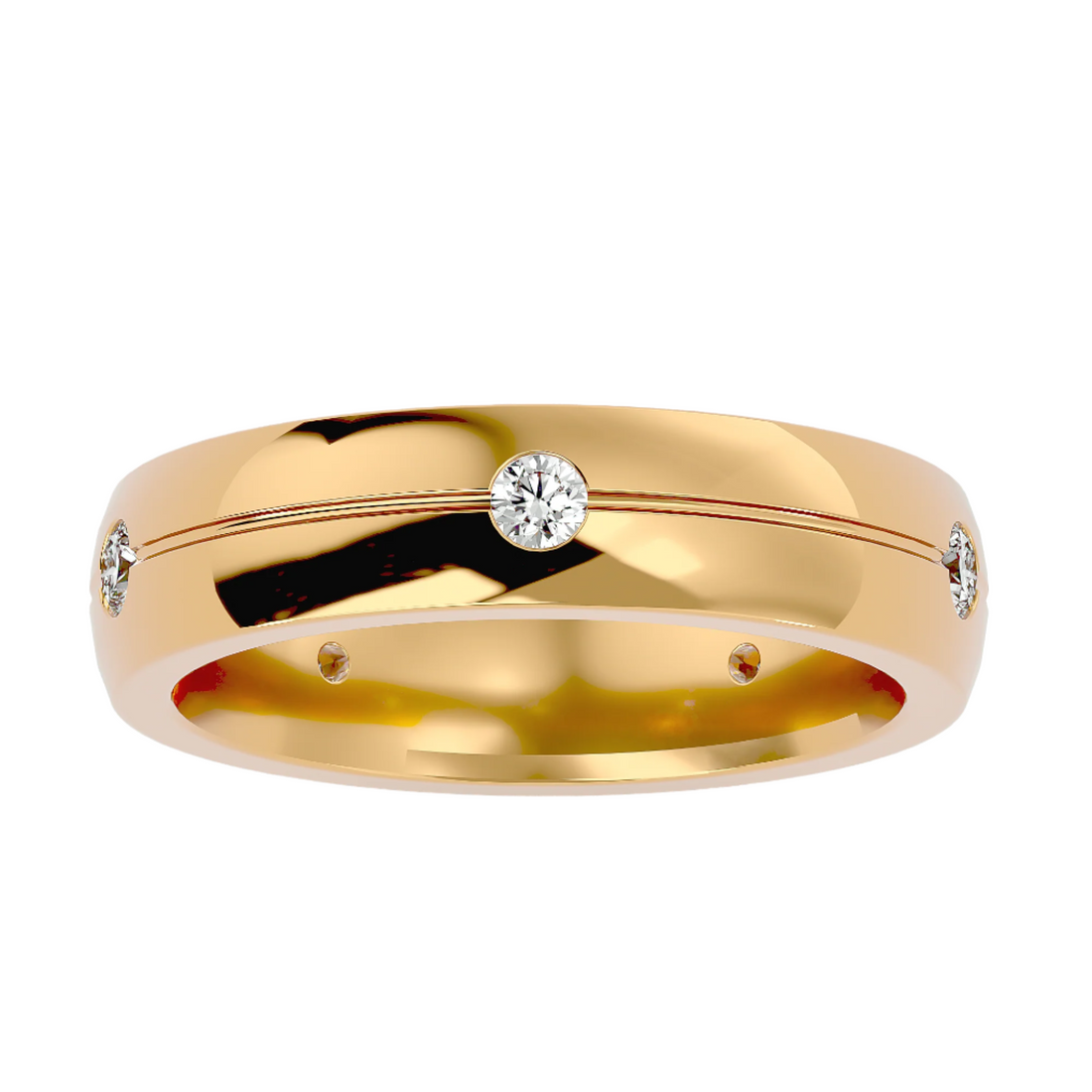 Bijou Diamond Mens Studded Ring