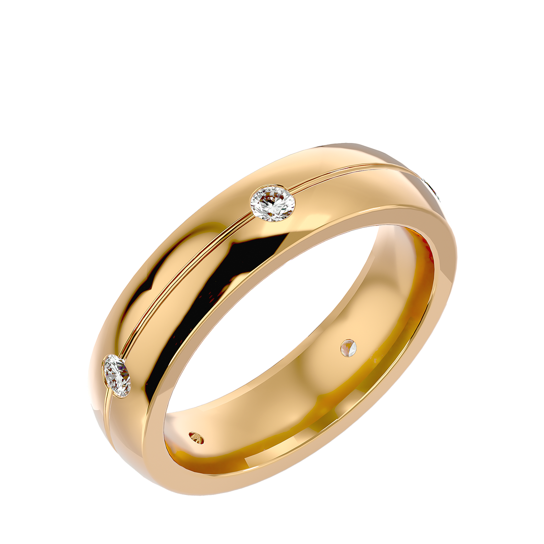 Bijou Diamond Mens Studded Ring