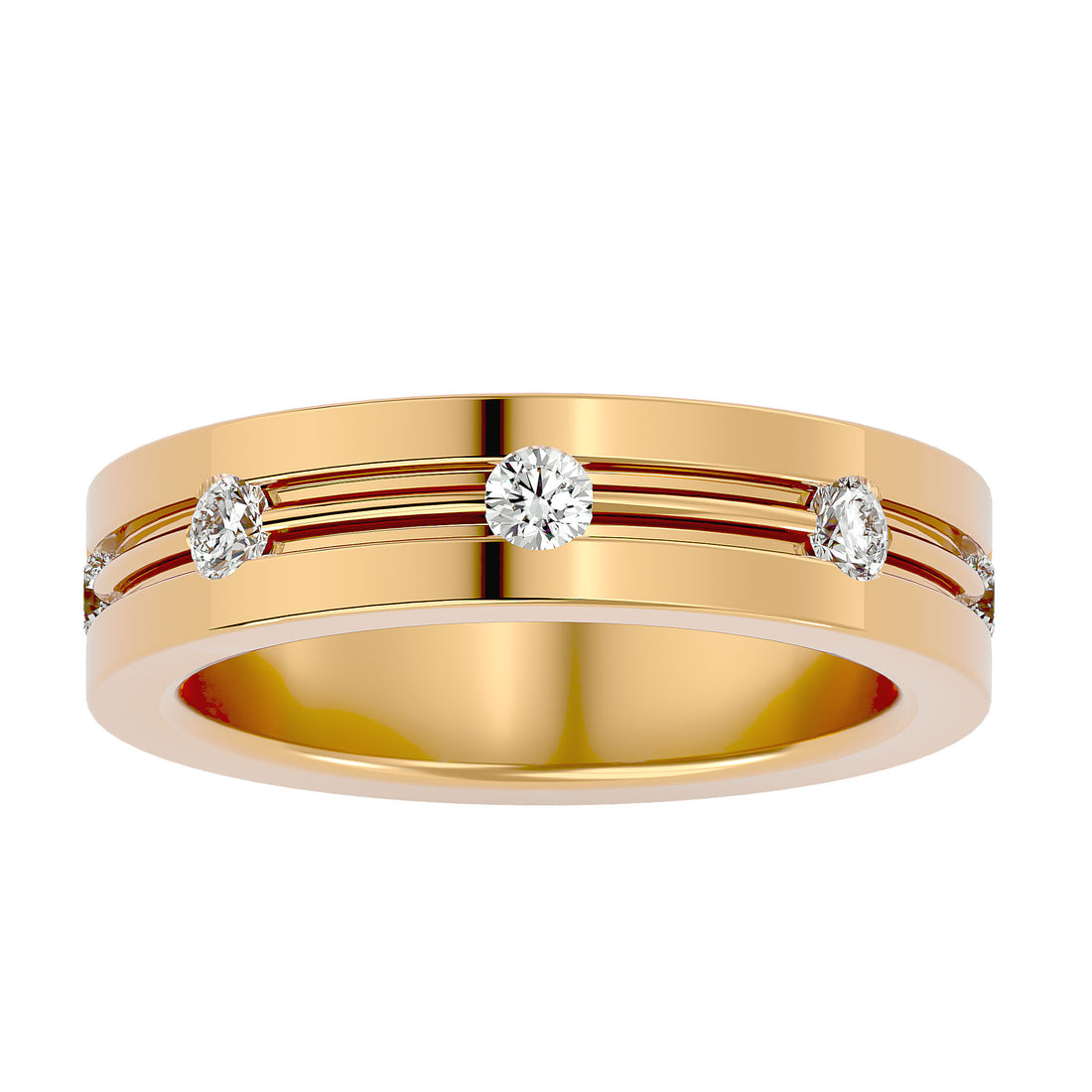 Brigitte Diamond Mens Studded Ring