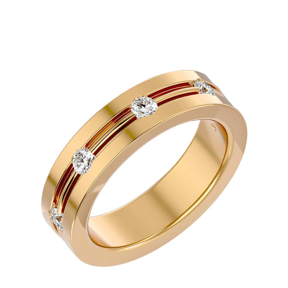 Brigitte Diamond Mens Studded Ring