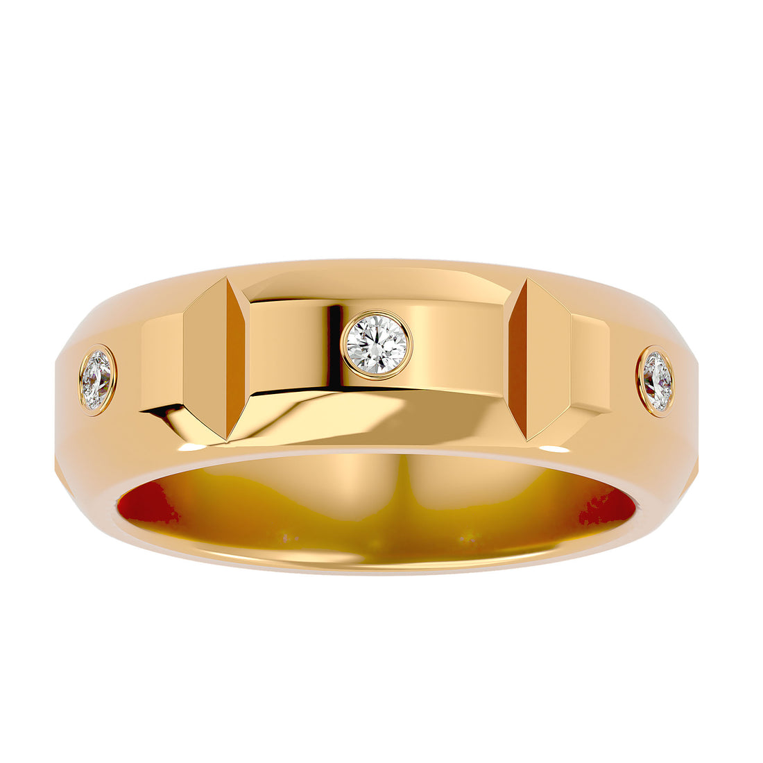 Caledonia Diamond Mens Studded Ring