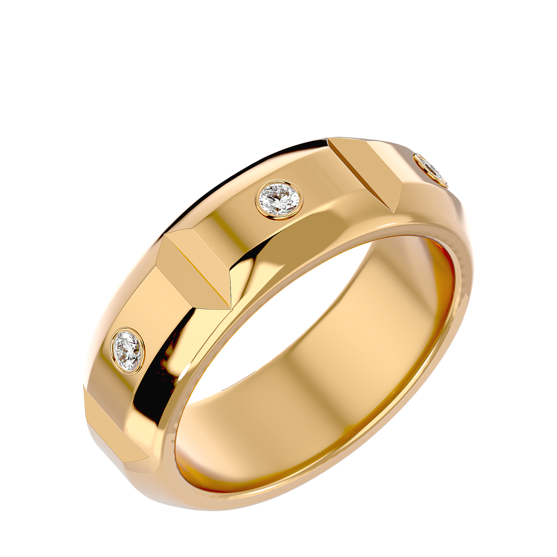 Caledonia Diamond Mens Studded Ring